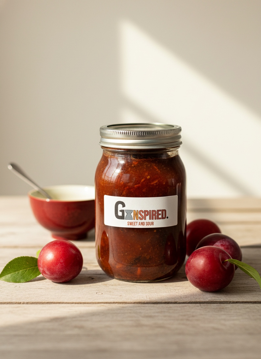 Sweet and Sour Plums in Elegant Setting